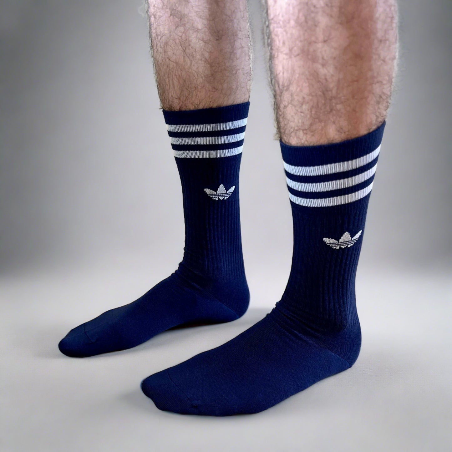 Adidas Crew Socks - Navy Blue & White