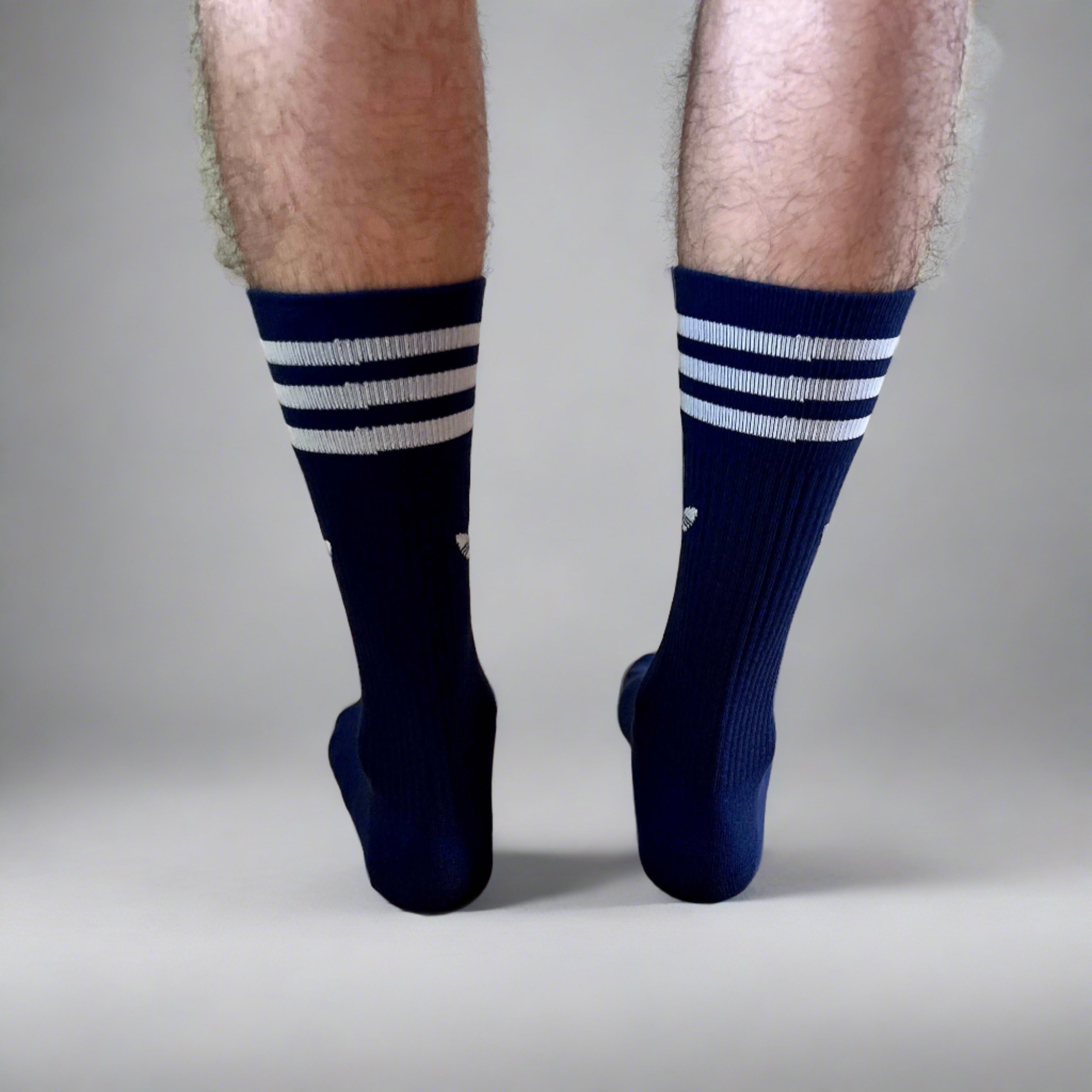 Adidas Crew Socks - Navy Blue & White