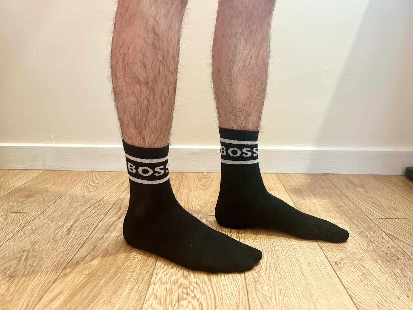 Black Hugo Boss Sports Crew Socks