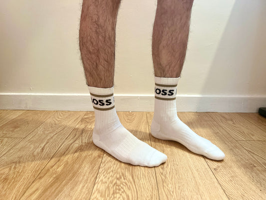 White Hugo Boss Sports Crew Socks