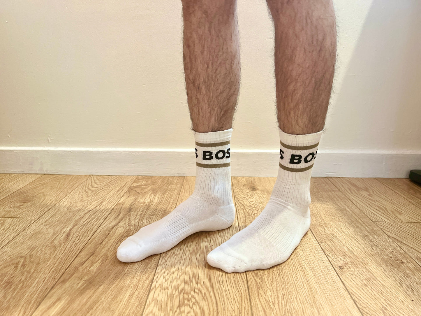 White Hugo Boss Sports Crew Socks