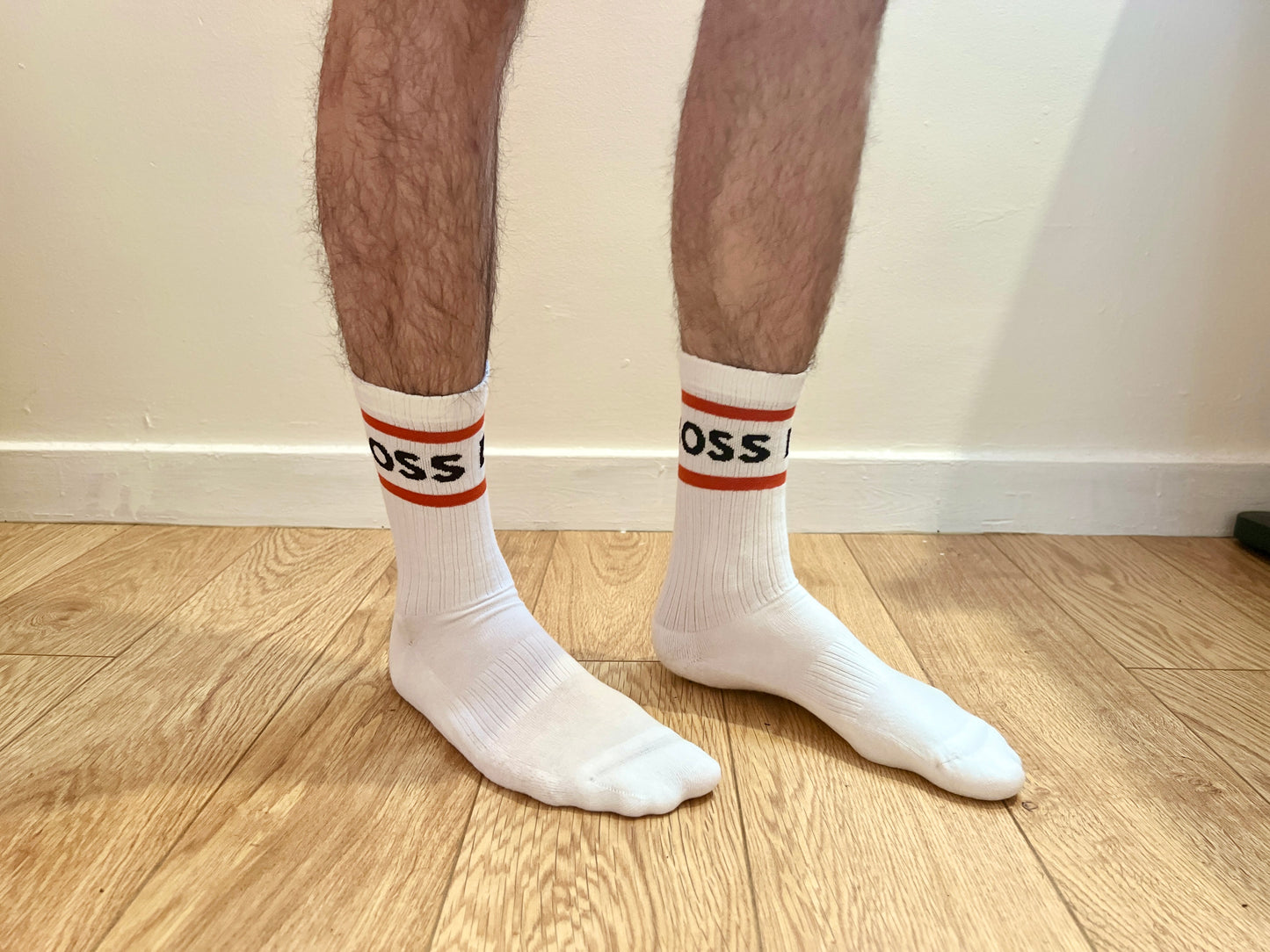 White Hugo Boss Sports Crew Socks