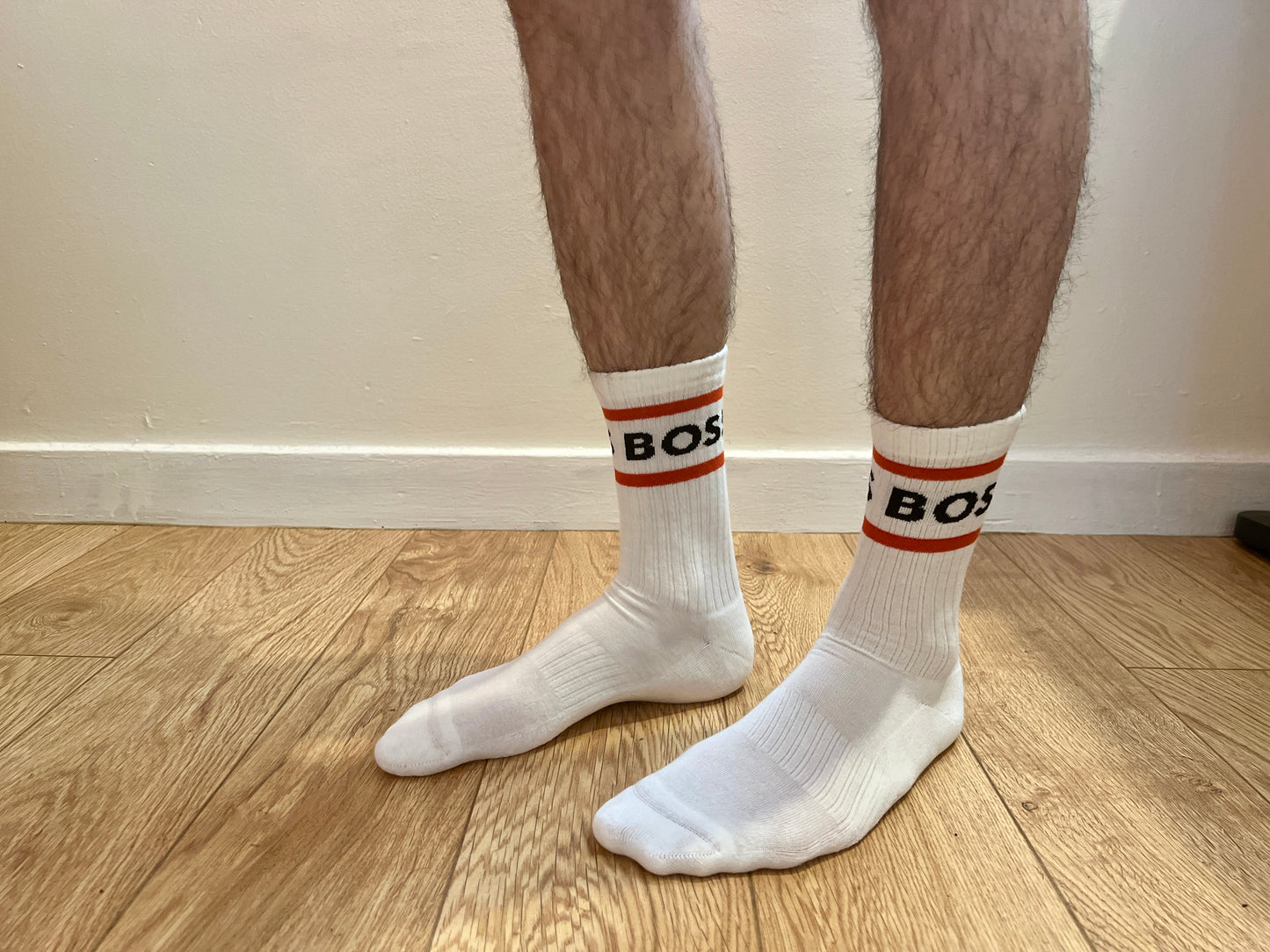 White Hugo Boss Sports Crew Socks