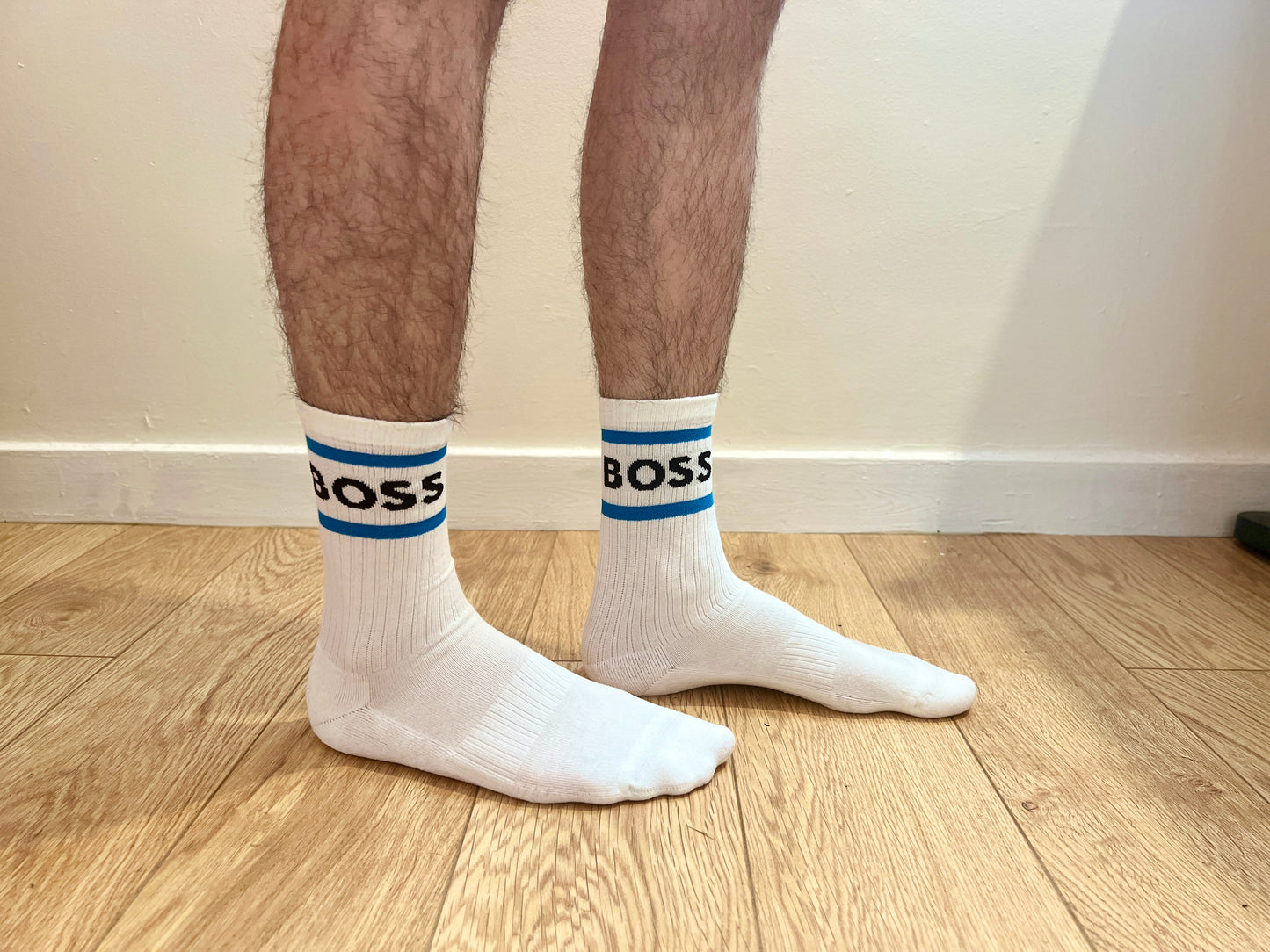 White Hugo Boss Sports Crew Socks