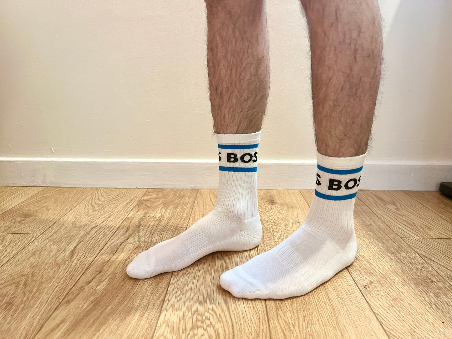 White Hugo Boss Sports Crew Socks