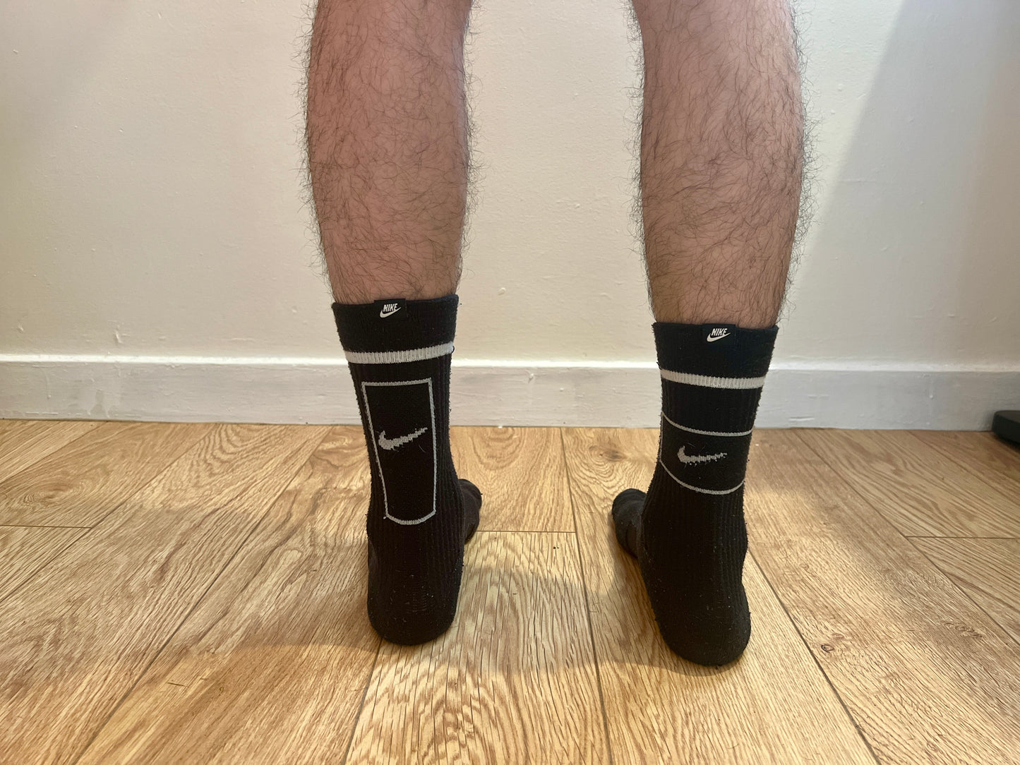 Nike Black Crew Socks with Square Design