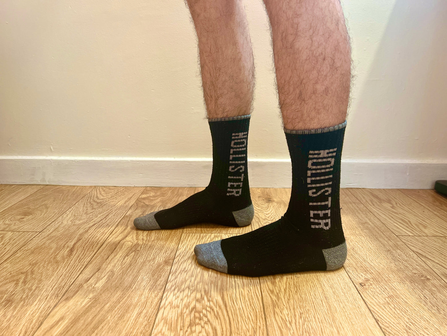 Hollister Black & Grey Crew Socks